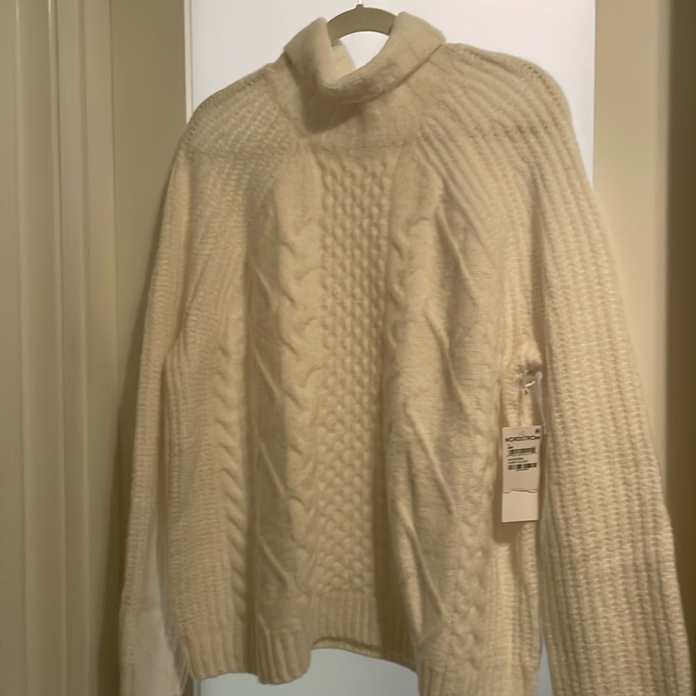 Turtle neck cable knit sweater